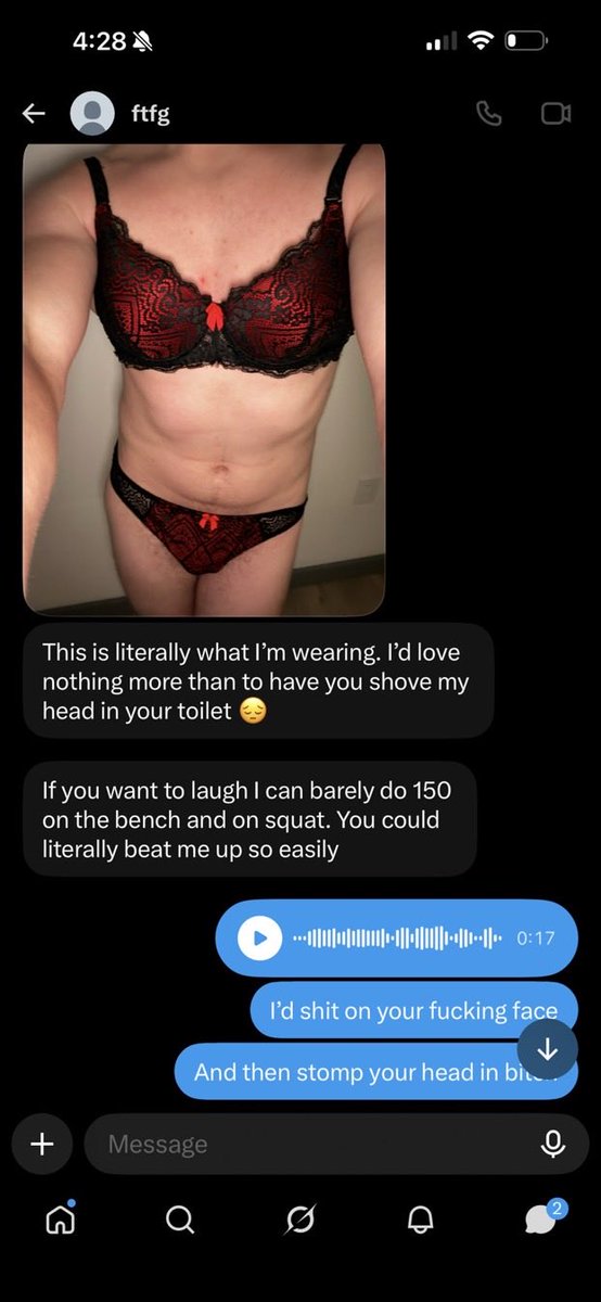 your_majestybel's tweet photo. These fags are getting out of control…

Look at this dude begging me to bully him 🤣! WHOS NEXT 🖕

#Findom #Cashmaster #SockWorship #SweatyFeet #PayPig #AlphaFeet #musclegod #alphagod https://t.co/XjPH6vZ6sQ