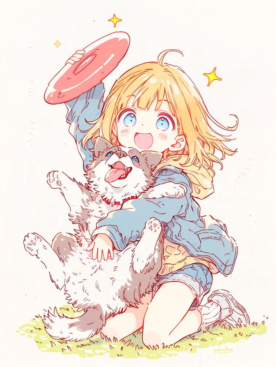 Barbara_yumemi's tweet photo. 「フリスビーで遊ぼうver2」
※修正前のを間違えて上げてたので再度上げ直しです。
ちゃんと見直すようにしなきゃですね…。
#AIart 
#AIイラスト https://t.co/UdoHGWOwdj