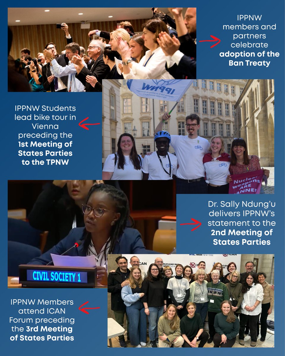 IPPNW's tweet photo. It's #DisarmamentWeek! Let's talk about our favorite tool for humanitarian disarmament, the Nuclear Ban Treaty. Next month we'll head to the UN for it's first Review Conference.

Curious how an international legal document is paving the road to total nuclear disarmament? (1/3🧵) https://t.co/gBpP2uqLLR