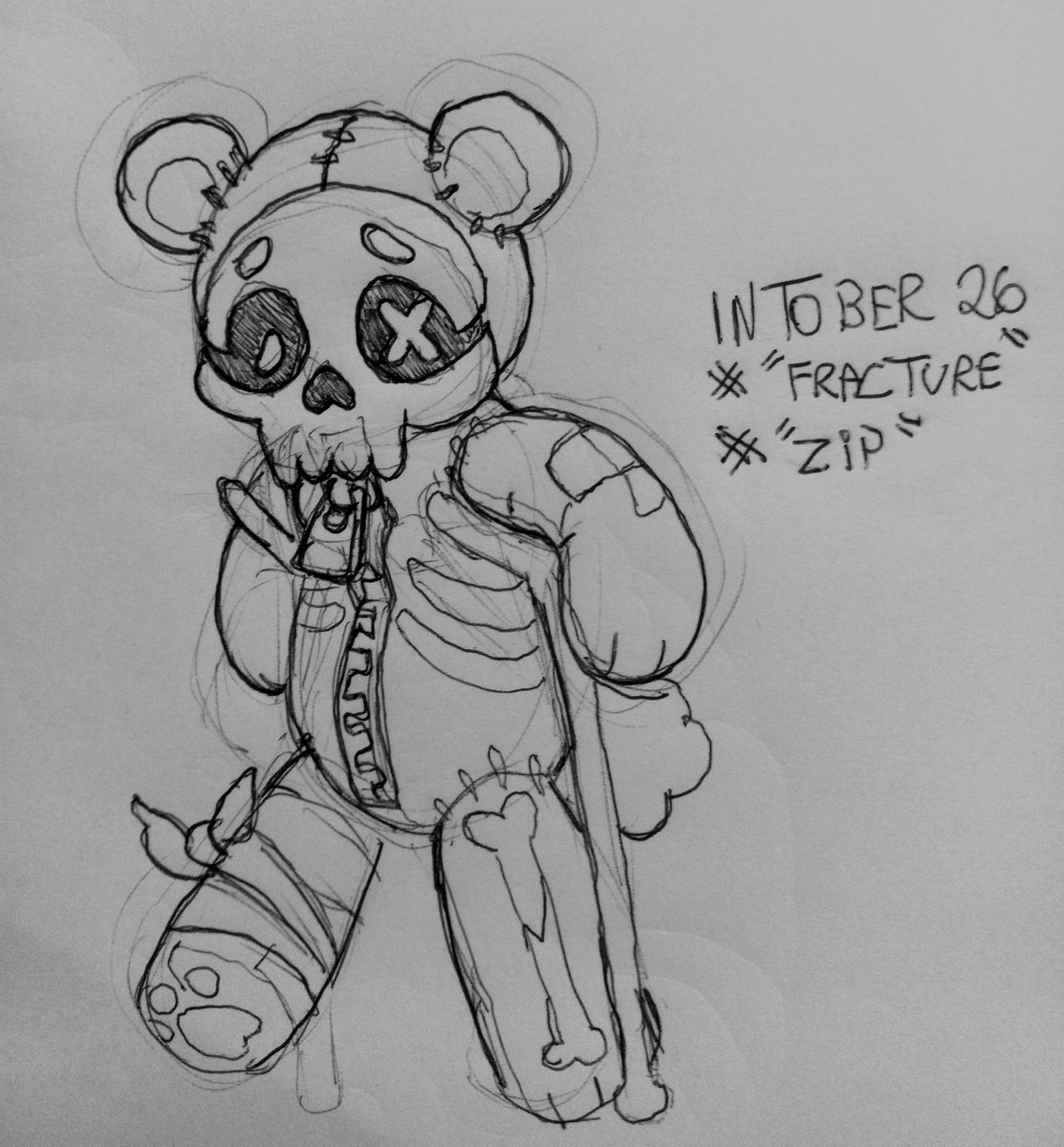 Saramouga's tweet photo. @inktober de hoje! Juntei os temas já que perdi o de ontem 

#inktober #inktober26 #fracture #zip #handdrawart https://t.co/tQzgxK5vlM