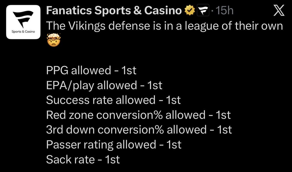KingKG87's tweet photo. @UtterMATIC @Pete_Martuneac No defense is doing it like the Vikings https://t.co/rfOn99gilT