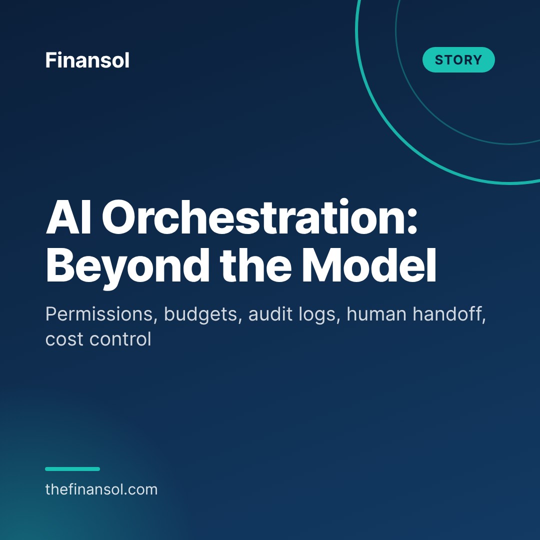 thefinansol's tweet photo. AI in production needs more than a model in a textbox. It needs permissions, budgets, audit logs, and a human handoff. That's the part most demos skip. https://t.co/0ylHtNJWBU #AIWorkflows #TheFinansol https://t.co/2h0gjvvcrF