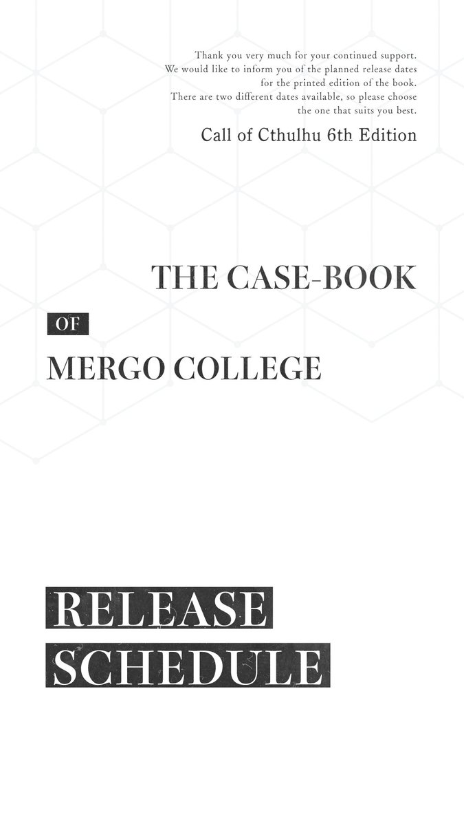shibadog4869's tweet photo. メルゴー・カレッジの事件簿シリーズ
シナリオ集
「The case-book of Mergo College:AVIS」

通販日程のお知らせ

①10/31 21:00～
②11/03 21:00～ https://t.co/UxdwKpXL9o