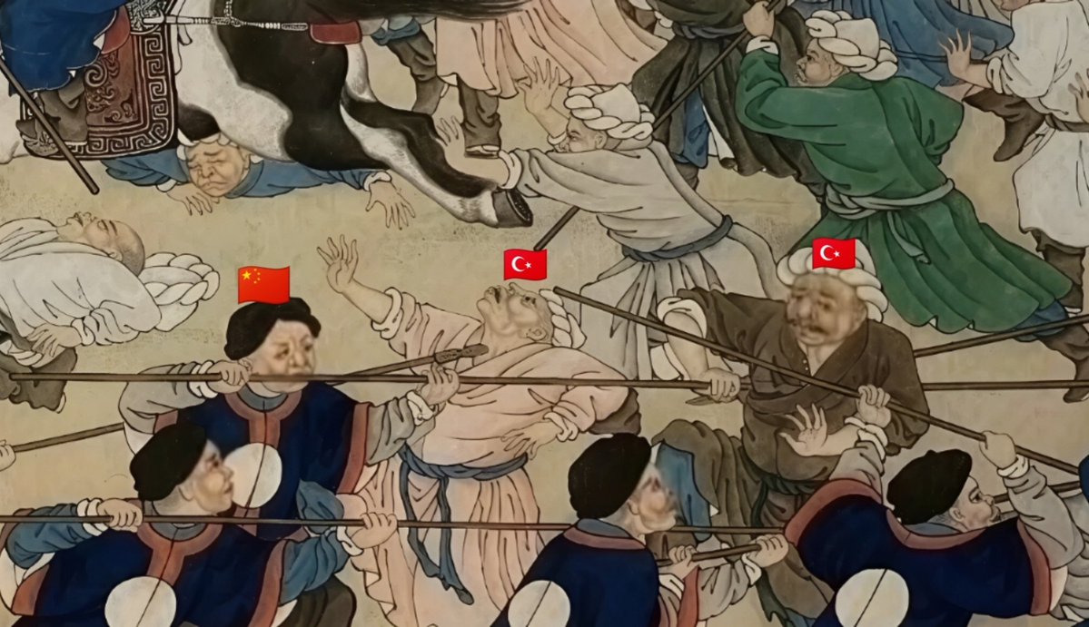 tanling05120's tweet photo. @uzunoglubr 土耳其人无法接受且不敢认真了解的事实。没错这是突厥人，土耳其人的祖先。凶猛的汉族人在满族人的带领下杀光了他们，幸存的人变成了维吾尔族。现在的土耳其人是幸运的，如果你们继续留在中国西部而不是逃到现在的位置那么下场就是这样。被他们杀死的土耳其妓女会下地狱 https://t.co/V5aWjvCWPY