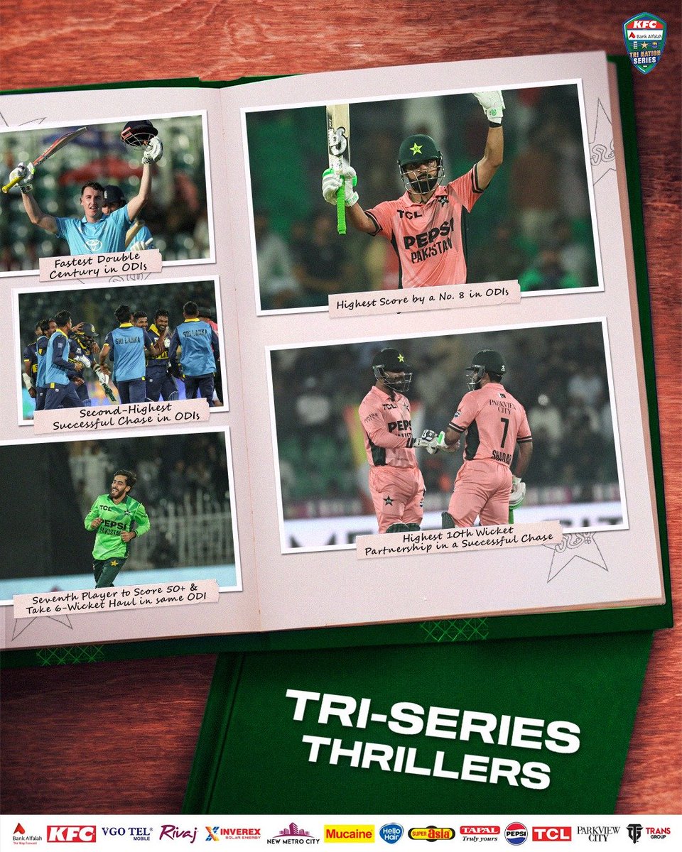 FatimaKhanyfpr's tweet photo. ODI cricket, eh? 👀🏏

The KFC Presents Bank Alfalah ODI Tri-Series continues to deliver records, rollercoasters and thrilling finishes!

#CricketKaJashan | #PAKvENG https://t.co/GkqXhBjoWP