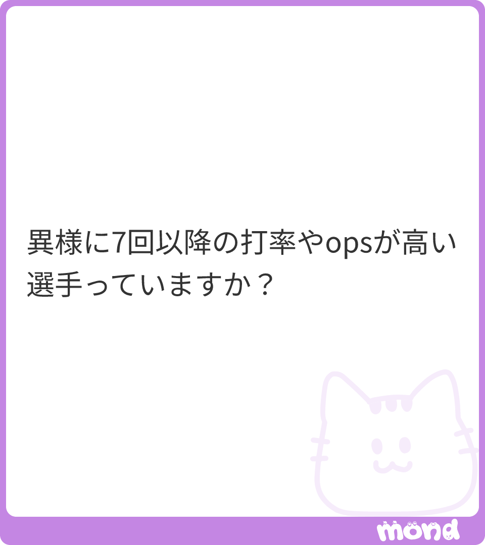 NPBStuffplus's tweet photo. 7回以降のOPSランキングです。

クローザーキラー佐藤輝明。

(Image:1)
#mond_NPBStuffplus https://t.co/RWUbDvyjA8