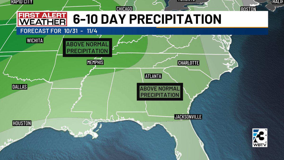 AlConklin's tweet photo. First Alert: There continues to be no real chance for any rain around the #CLT area thru at least the start of the weekend, but by Sunday some showers may break out. And boy, do we need it! CLT is down more than 8 inches, YTD. #ncwx #scwx #cltwx https://t.co/dj8OfoTCvc