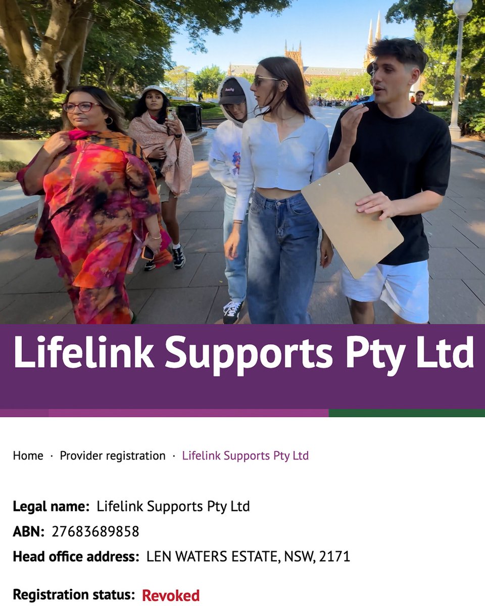 PeteZogoulas's tweet photo. 🚨 WE EXPOSED THEM. NOW THESE NDIS SCAMMERS HAVE BEEN SHUT DOWN.

While Senator Mehreen Faruqi voted NO to a Senate inquiry into NDIS fraud, we took matters into our own hands. Now Lifelink Supports has had its NDIS business SHUT DOWN.

It takes ordinary citizens to do the work the government should’ve been doing all along.

What the hell are we paying them for? 👇