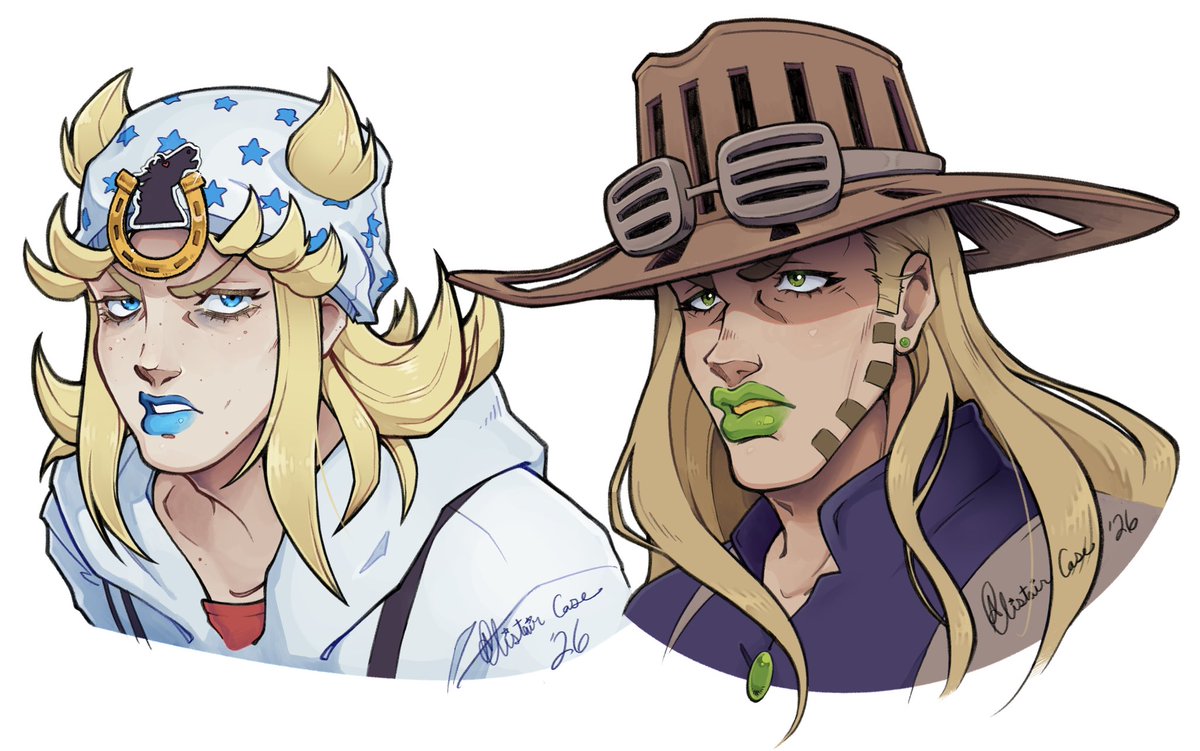 alistair_case's tweet photo. ⭐️And finally, these two are coloured!!⭐️

I’m happy to say I finished a drawing for once in such a long time

#johnnyjoestar #gyrozeppeli #sbr #fanart #steelballrun https://t.co/QKfRlbEzdt