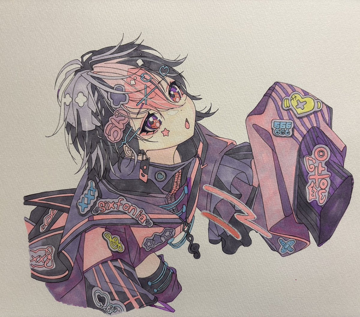 ryo09_00's tweet photo. #MeDi信 #シクフォニ #模写 
めでぃ🌸様描きました❗️✨🌸✨ https://t.co/E1Y0Q6IE4D