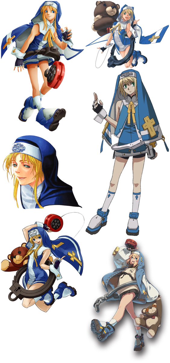 jouji_guilty's tweet photo. ブリジット誕生日なので、歴代立ち絵をどうぞ #bridget_Birthday #GuiltyGear https://t.co/bvSEMIsD9D