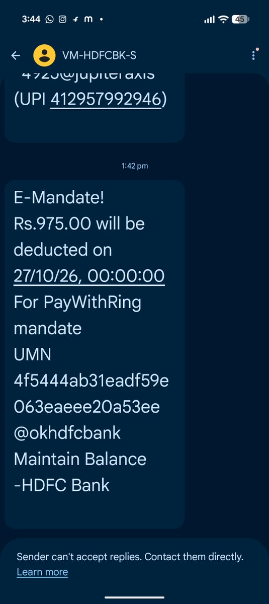 bazee98010's tweet photo. @PaywithRing I took a ₹20,000 loan through your app. ₹1,950 was already deducted as charges. But  ₹975 was debited from my GPay account without my consent and without any explanation.
I've tried reaching customer support but got no response. Please refund the ₹975 and needful https://t.co/M094ZRQIqB