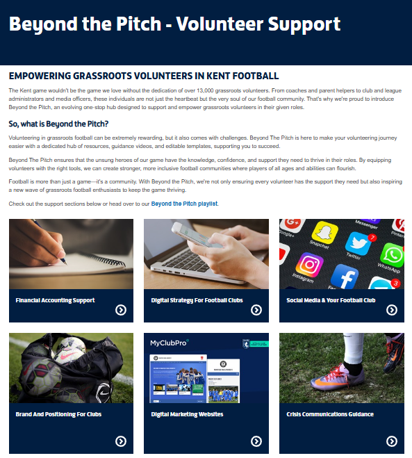 KentFA's tweet photo. Are you volunteering in grassroots football? 🫵⚽️

​It’s incredibly rewarding, but running a club involves so much more than matchdays! 

That is where Beyond the Pitch comes in to help support you with:
📈 Digital & social media strategy
🎨 Brand & positioning guidance
💸 Finance management
🛠️ Free templates & videos

​Head to the link below to find out more!👇
➡️ https://t.co/VkupfIPjhT

​#KentFootball #GrassrootsFootball