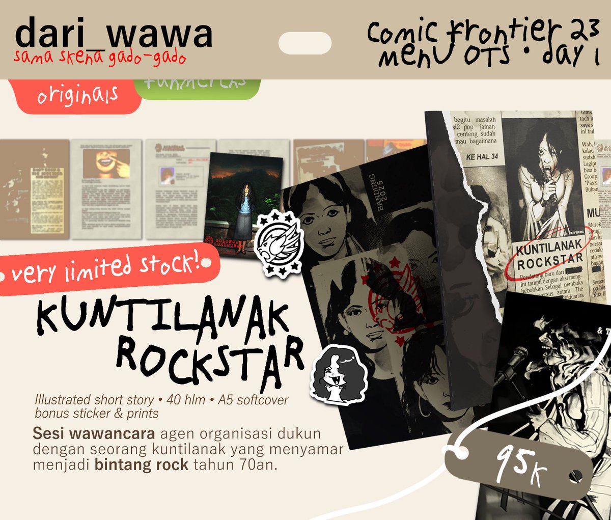 dari_wawa's tweet photo. APAAA...??!!! CF23 tinggal beberapa hari lagi ges... 🥶 Berikut katalog OTS gue~

🌴Skena Gado-Gado (i9-i10)
⛅️DAY 1 ONLY (31 Okt)
📁the Vampire Chronicles, OC/Original horror, Indo music

Buku! Prints! Keychains!!
❤️+🔁 sangat appreciated ♥️♥️ https://t.co/bu7OteI0oB