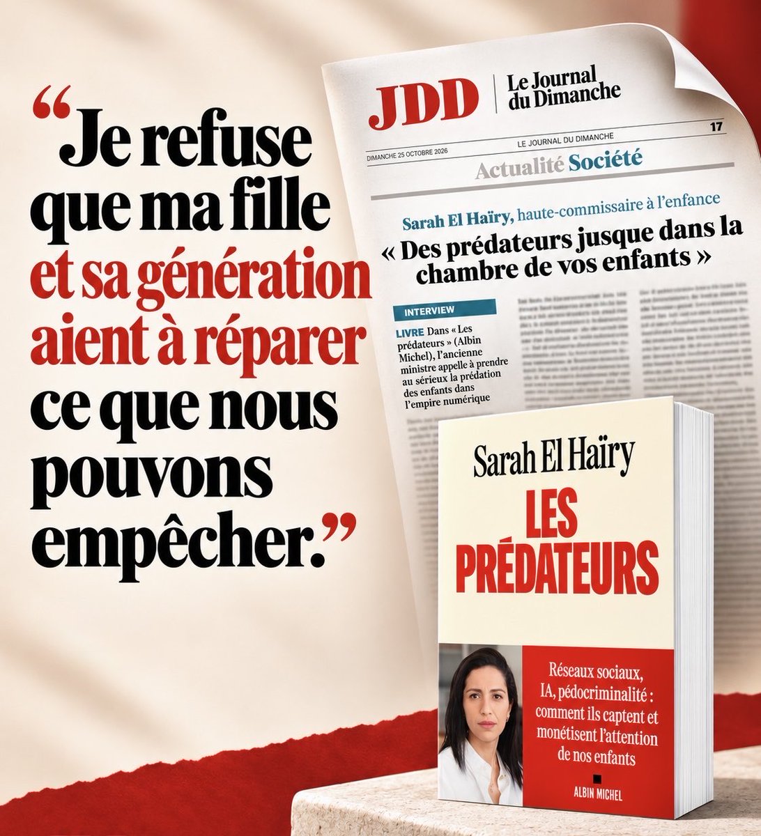 sarahelhairy's tweet photo. Des prédateurs jusque dans la chambre de vos enfants. Plus besoin de forcer la porte : un smartphone suffit.

Les plateformes monétisent l’attention de nos enfants et profitent de leur vulnérabilité : ça suffit.

LES PRÉDATEURS, sortie le 28 octobre.  @leJDD https://t.co/yv5TV51BTL