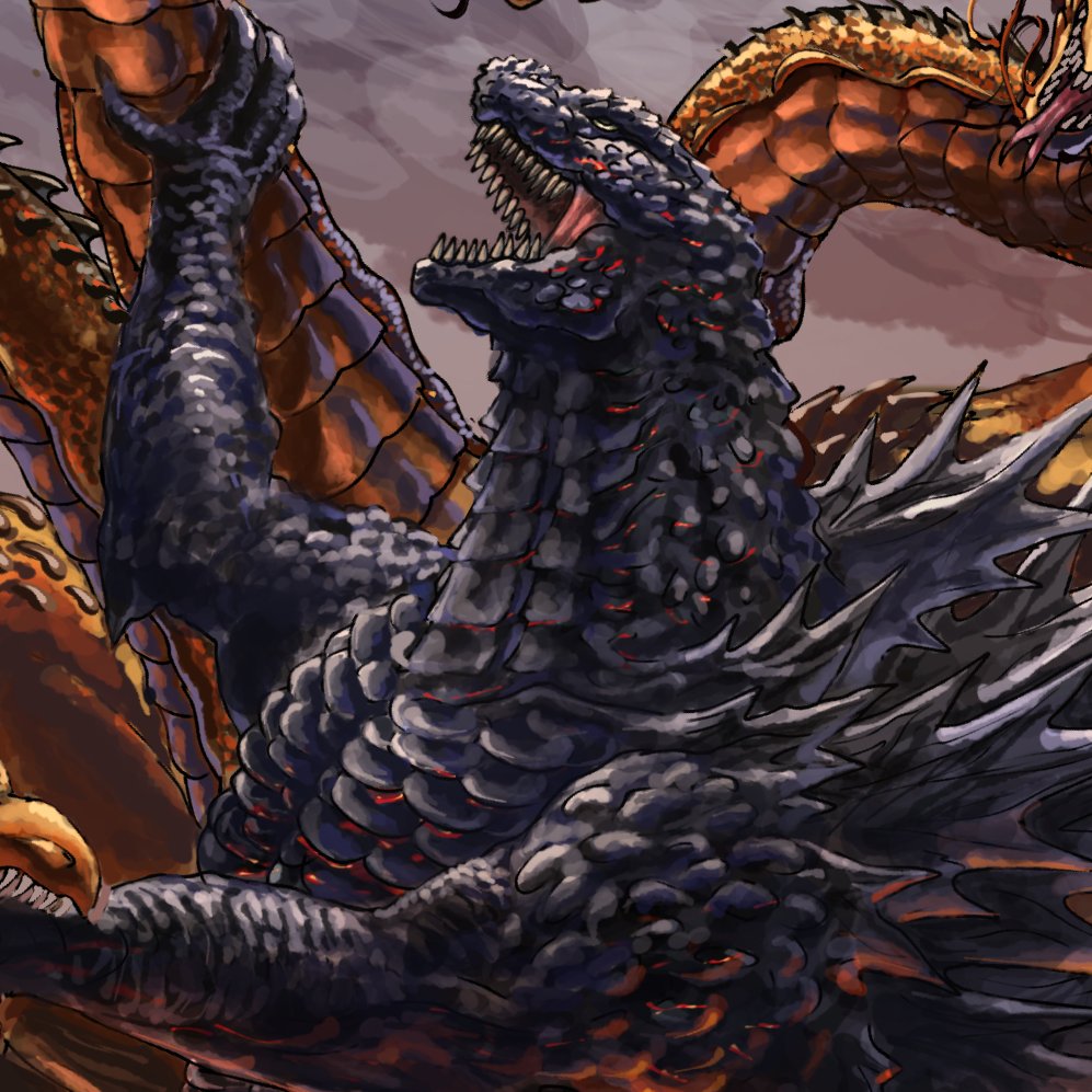 ReiHendrick's tweet photo. A WIP that i probably couldn't finish in time.

No im not one of those fortunate individual who attend the early screening, so you're spoiler free. 
#Godzilla #godzillaminuszero #kingghidorah #digitalart https://t.co/2puBsWt9kE