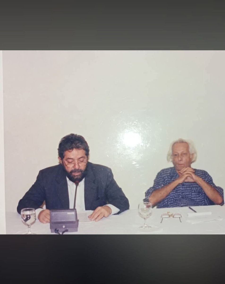 nyeusi_waasi's tweet photo. Lula da Silva with Prof Samir Amin #RIP. I believe this meeting took place in 1999 under the auspices of the Frente de Esquerda in Brazil. https://t.co/XGA5j9nfgf