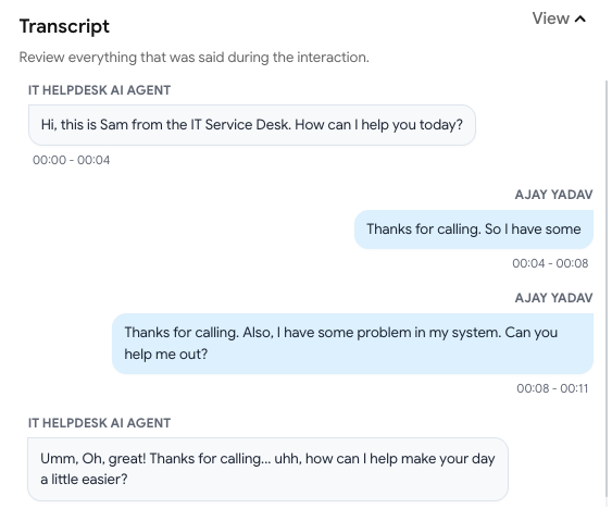 ATechAjay's tweet photo. wow, VAANI AI also recorded the transcript of the call. 

check video and transcript below. 🤯 https://t.co/Gr3qBzR6hw
