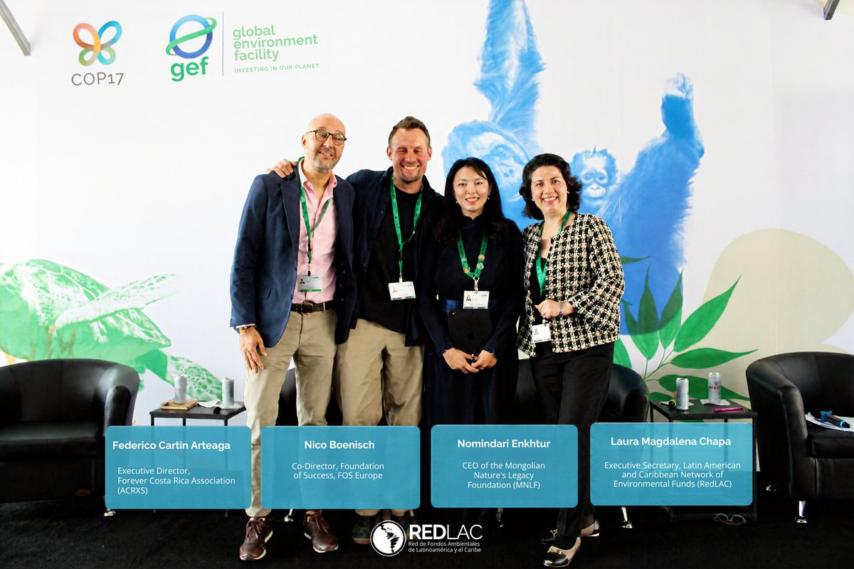 RedLAC1's tweet photo. 🌎📷 At #CBDCOP17, RedLAC,
@theGEF, CAFÉ &amp; APNET held three panels on effective biodiversity finance, local opportunities and island resilience.  Environmental Funds play a strategic role in turning global commitments into conservation impact.
@FondoMexicano https://t.co/vbcrnnBqL8