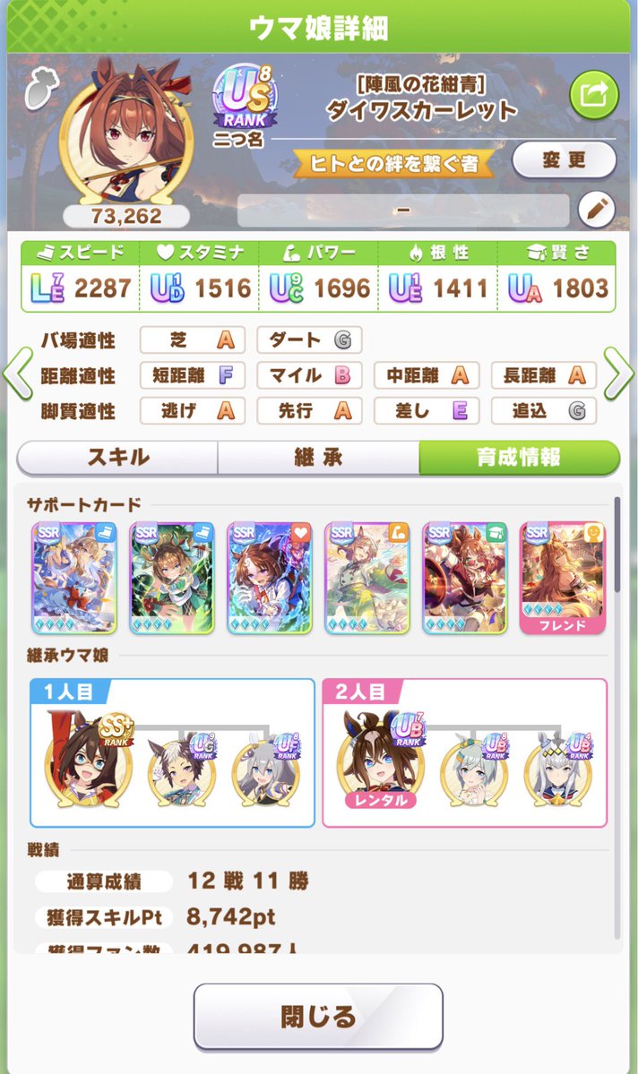 rvnfx_'s tweet photo. ちなみに、新シナリオの初育成はUS8でしたとさ😆 https://t.co/u4nRlUOoVx
