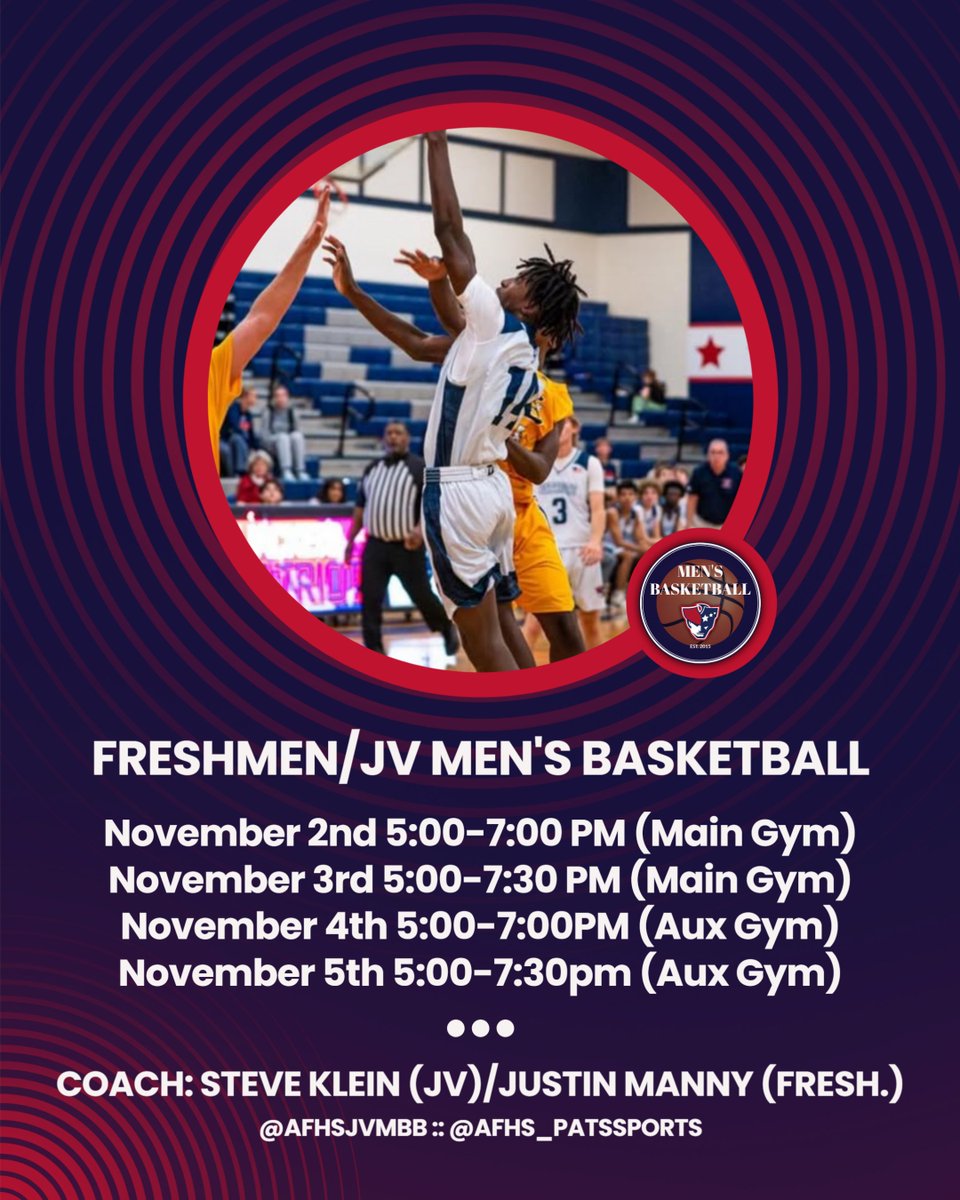 AFHS_PatsSports's tweet photo. 🚨 ❄️ Winter Sports Tryout Information is out! ❄️🚨 We are 1 week away! Make sure you are eligible before tryouts begin on November 2nd. Reach out to your coaches if you have any questions. Good luck to all our athletes trying out. 🏀 #PatFam #RepAFHS https://t.co/33cDa8iAHh