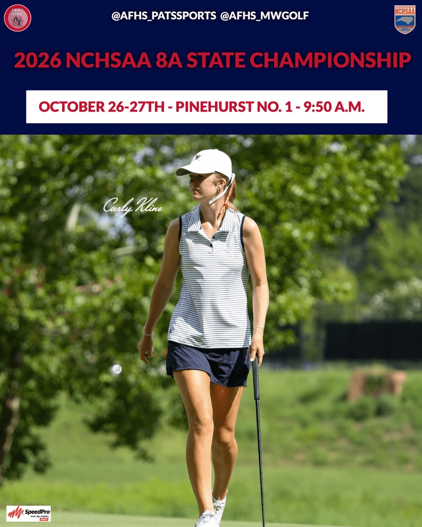 AFHS_PatsSports's tweet photo. It's CHAMPIONSHIP MATCHDAY! Good luck to @afhs_mwgolf player Carly Kline as she competes in Day 1 of the NCHSAA 8A State Championship! Let's Go! #PatFam #RepAFHS @afhs_pit @afhs_pac @afhs_mwgolf https://t.co/2JetWQzSoO