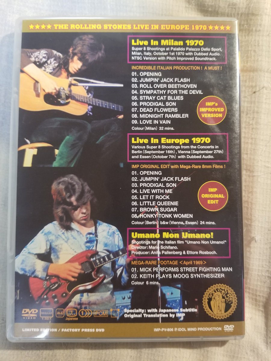 1004Jet's tweet photo. ハイドパークでライブ復帰したストーンズ、1969年全米ツアー、ゴールはオルタモント。翌70年は欧州ツアー、72~73年はもはや神々しい、74年はツアー無しなのでテイラー期の総決算。映像で辿るロックの最高峰、しかもこの間「ゲット・ヤー」「スティッキー」「ならず者」「山羊」と名盤連発、ヤバ過ぎ。 https://t.co/ewMOlAxWO0