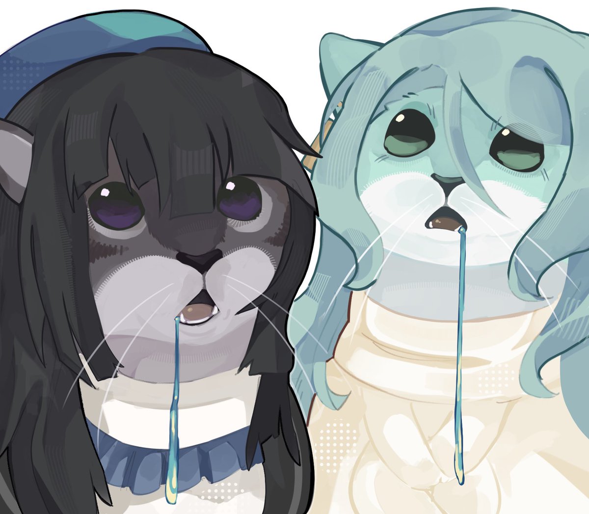 _samuperior's tweet photo. drooling cat meme but sayorinko https://t.co/bQD6AnCNGm