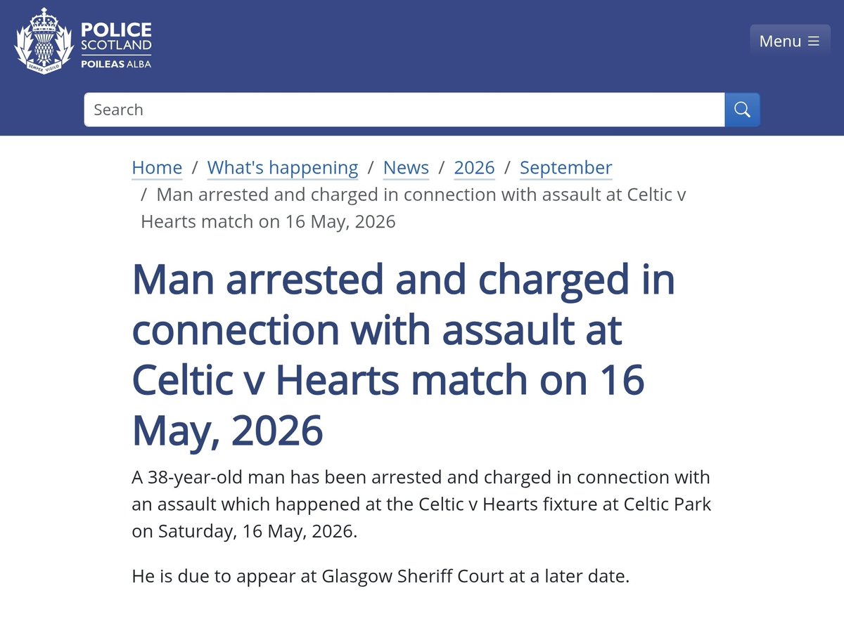 SuperJoeSavage's tweet photo. Here ye go Sherlock  🫵

Straight from Police Scotland's official website. A man arrested and charged with physical assault at Celtic Park following Celtic v Hearts.

Or are Police Scotland making it up as well? 🤦‍♂️

You asked for proof and you've got it. Now away and have a lie down ya tramp