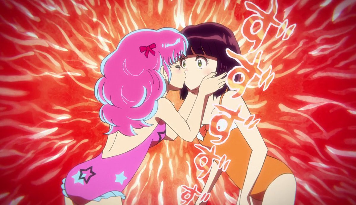 torianis's tweet photo. Todos estos besos son canon del manga de Urusei Yatsura, pero pídele a Rumiko que dibuje un beso heterosexual https://t.co/cDb2QD55YN