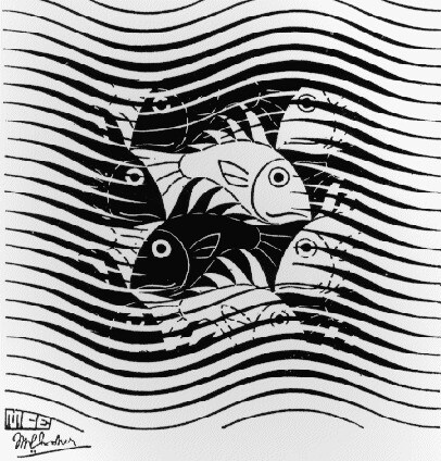 artistescher's tweet photo. Fishes in Waves #artbots #escher https://t.co/YbY3w9nTMW