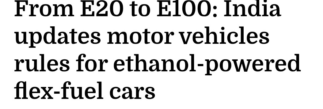 RShivshankar's tweet photo. E100 FUEL IS HERE!
The government clarified that E85 and E100 can be used only in vehicles specifically designed and certified for these fuels. Vehicles designed to run on E20 petrol or conventional fuel cannot use E85 or E100. https://t.co/QryeNzcaAx