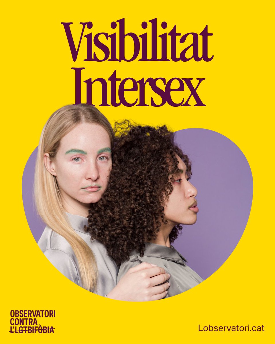 Observatori_cat's tweet photo. 🌈 26 d’octubre | Dia de la Visibilitat Intersexual 💛💜

📊 La FRA alerta: el 57% de les persones intersex enquestades havia rebut tractaments sense consentiment informat.

✊🏽 Cap cos és incorrecte. Defensem l’autonomia corporal i els drets intersexuals.

#VisibilitatIntersex https://t.co/1esv9W7bJW