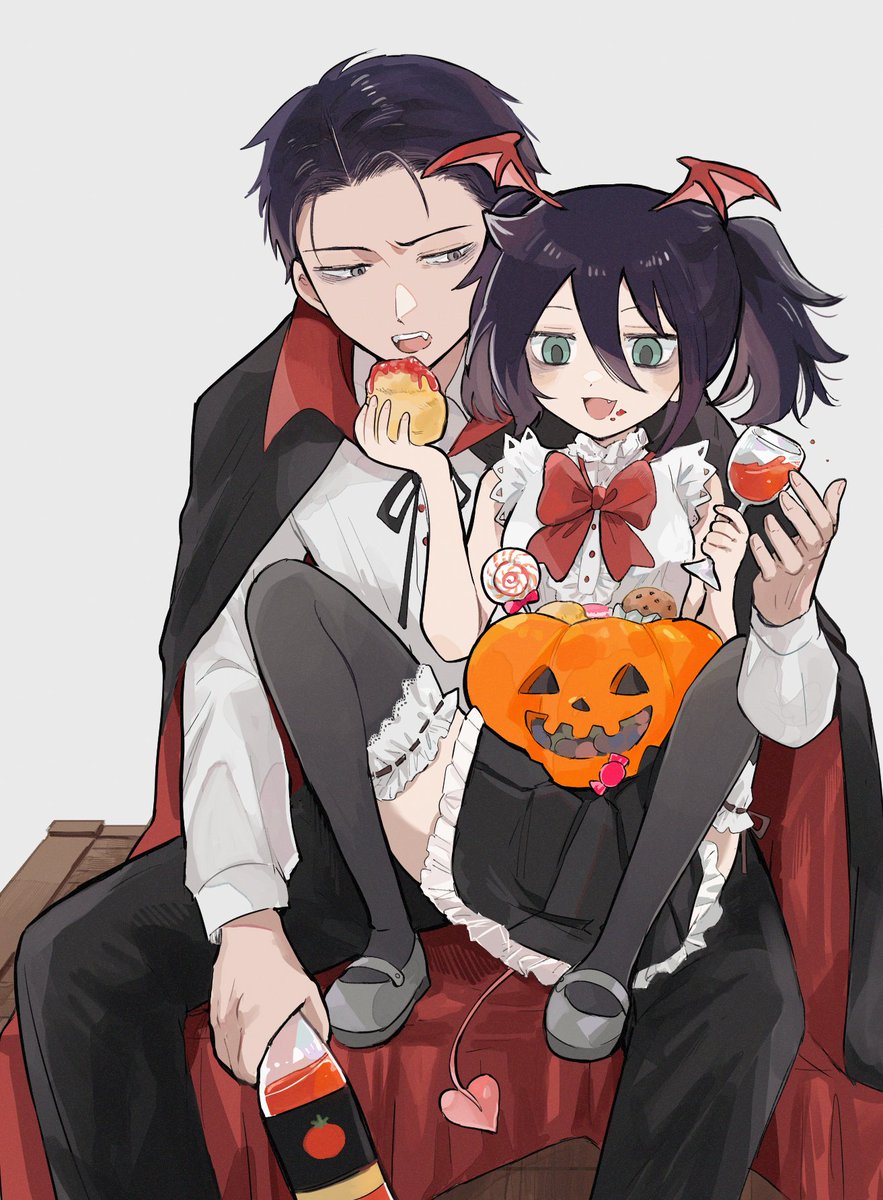 nukamochi's tweet photo. 🦇ハロウィン黒木姉弟🎃再掲 https://t.co/SCQzAdYD6h