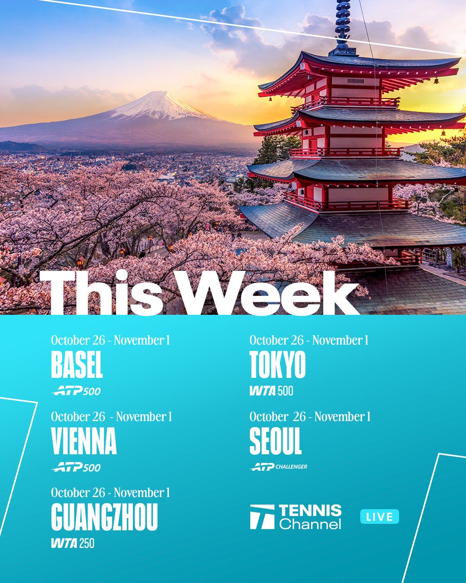TennisChannel's tweet photo. The ATP is in Europe while the WTA takes on Asia 😎

Stream it all this week on the Tennis Channel App 📱 https://t.co/QoLp1ITVmm