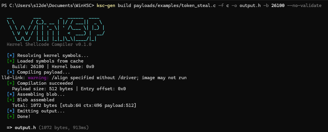 papadelospapas_'s tweet photo. Building a Windows Kernel Shellcode Compiler Inspired by Stardust
This project allows you to write your own C code (with certain limitations) and compile it into shellcode ready to execute in kernel mode. Some restrictions are still in place, and I’m working to address them. https://t.co/yPOfECx9mC
