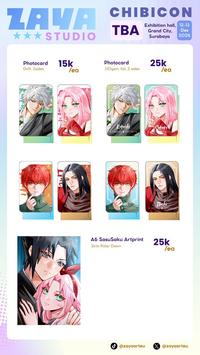 zayaarteu's tweet photo. 💗 &amp; 🔄 are appreciated! 🫶🏻✨]

Zaya’s #Chibicon Catalog

📆 PO 26 oct - 6 Nov
🎀 Naruto, Honkai Star Rail (Phainon)
📍 Pick-up (2days) and mail order

(Link below)

#chibiconxi #chibiconcatalog #catalog https://t.co/khM3O5NtzS