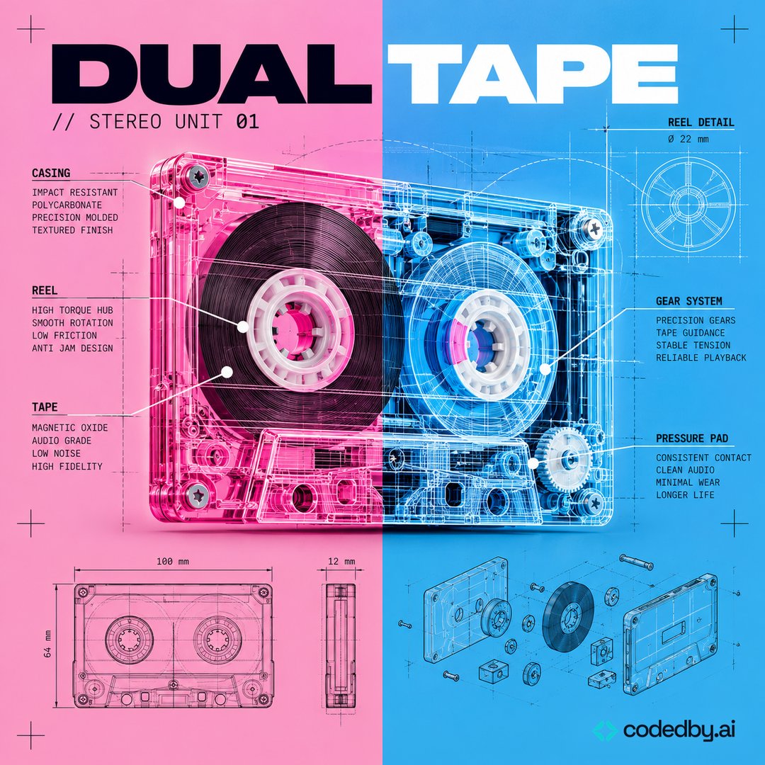 codedbyai's tweet photo. @RaminNasibov > pink on the left
> blue on the right
> nostalgia in stereo https://t.co/NIn8qjt7mE