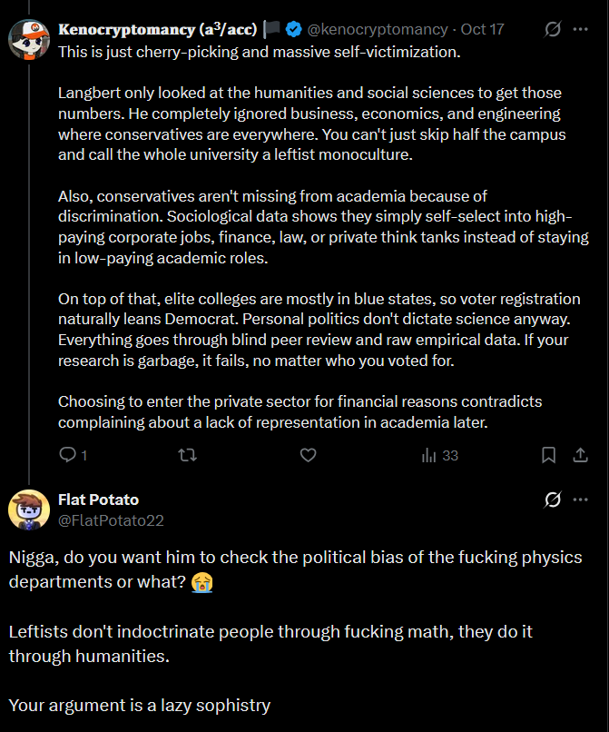 FlatPotato22's tweet photo. @kenocryptomancy Modern academia is leftist. Otherwise, they wouldn't say that "men can menstruate". I already explained to you how leftist it is. It's extremely leftist. I sent you a long text explaining it. But you answered this bullshit: https://t.co/vUDFJhIOzi