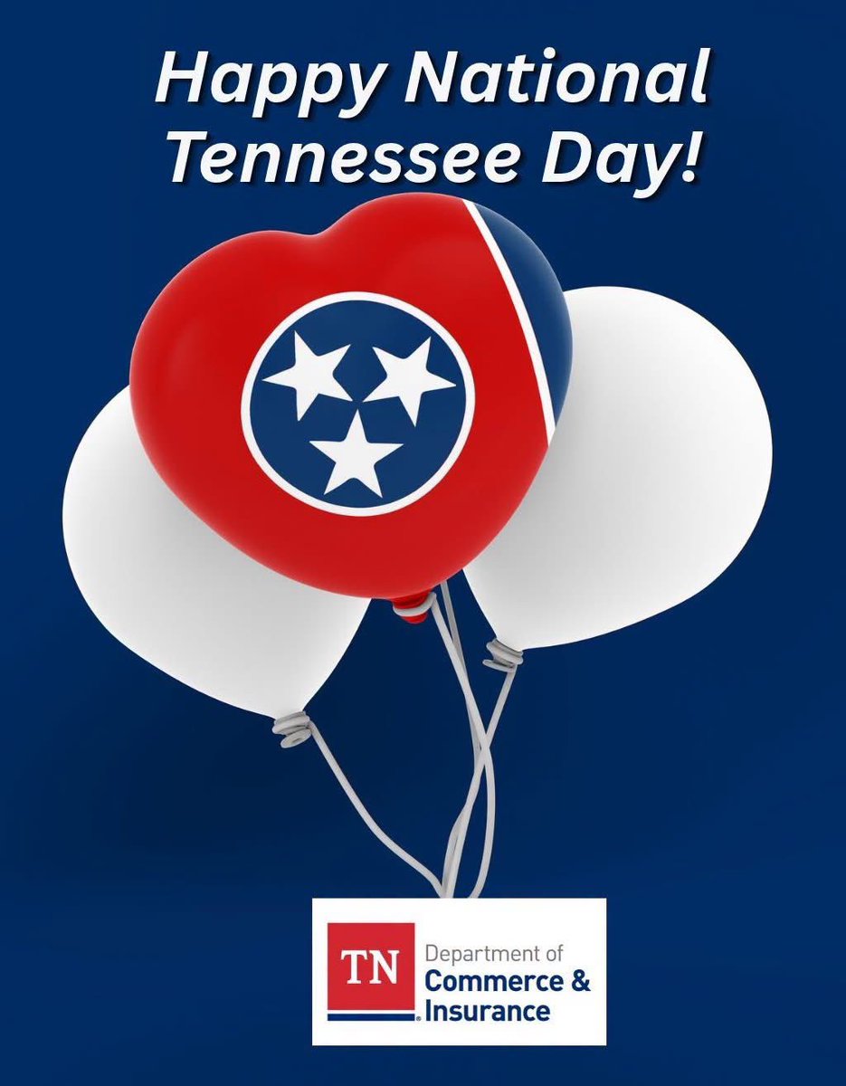 TNCommerceInsur's tweet photo. National Tennessee Day is Oct. 26 and recognizes the Volunteer State -- the 16th state admitted to the Union! #Tennessee https://t.co/TaqjuQgnPV