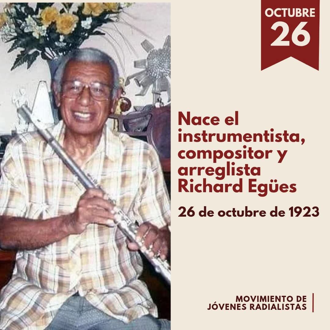 RP_OndaAlegria's tweet photo. 26 de octubre 📅🇨🇺|

📍 1911 - Fallece José Dolores Poyo, cercano colaborador de José Martí en la creación del Partido Revolucionario Cubano

📍 1923 - Nace el instrumentista, compositor y arreglista Eduardo Martínez (Richard) Egües https://t.co/ox4427KMk7