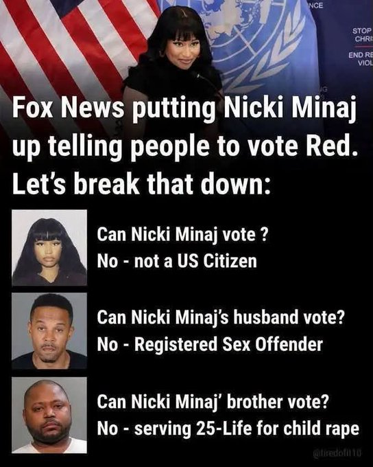 Damaan4u33's tweet photo. FACT!

This is peak insanity! Trump is so desperate that he's using people who cannot even vote to tell others they should vote RED! https://t.co/xzPrVQlcWK