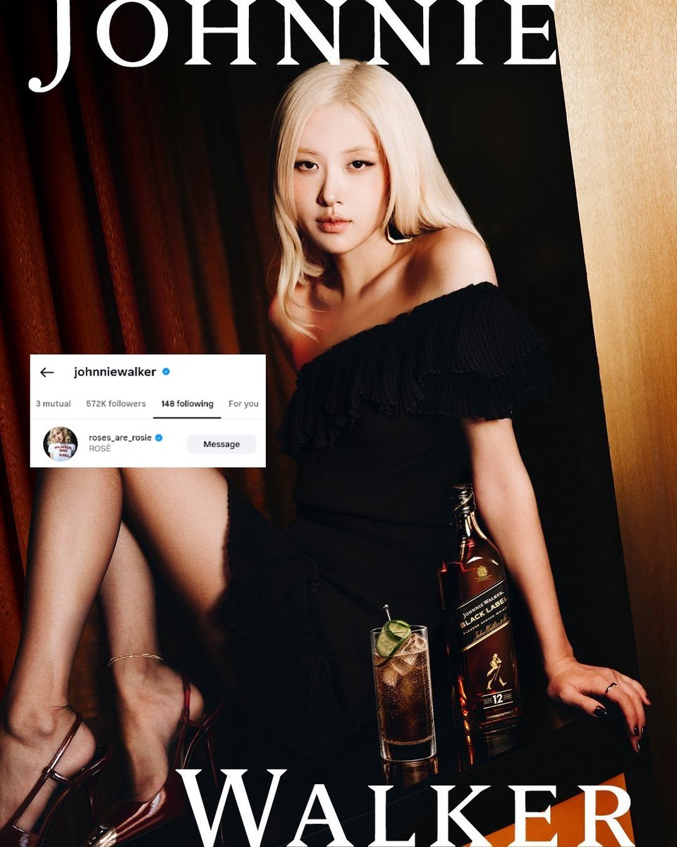 theroseconnect's tweet photo. The official account of Johnnie Walker now follows #ROSÉ on instagram 🖤 https://t.co/OEiwsVjoj7