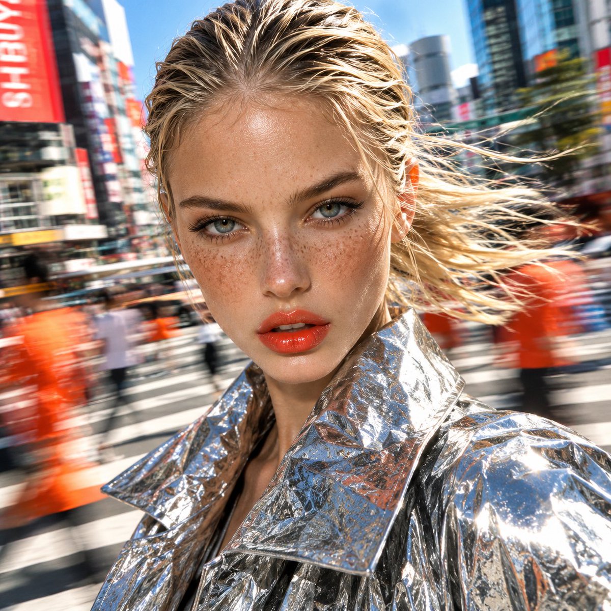 The city blurred. She didn’t. ⚡勇 Prompt: Photorealistic high-fashion ...
