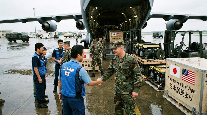 japan_nobunaga's tweet photo. When U.S. Marines and sailors landed in devastated Tohoku during Operation Tomodachi in 2011, many of them told Japanese survivors, "We are just paying you back for 2005."

Most people had no idea what they meant. The people of Louisiana and Mississippi knew.

In late August 2005, Hurricane Katrina smashed the Gulf Coast, flooding eighty percent of New Orleans and leaving over a million Americans without power, clean water, or roofs in ninety-five-degree heat.

Why did the richest superpower on earth need emergency generators and cash from Japan? Because thousands of U.S. National Guard troops and heavy equipment were deployed overseas in Iraq, and the storm had wiped out power grids across ninety thousand square miles all at once.

While some foreign commentators on television gloated over America's disaster, Japan moved immediately.

The Japanese government, the Japanese Red Cross, Japanese automakers, and ordinary Japanese schoolchildren who collected coins in train stations poured over fifty million dollars of relief into the American South.

Japanese cargo planes landed in the United States packed with industrial portable generators, heavy cord reels, blankets, and medical supplies to keep darkened southern hospitals and shelters running.

Japanese funds rebuilt destroyed schools in Mississippi and community centers in New Orleans without asking for a single headline.

Six years later, when the tsunami hit Japan in 2011, boys from Louisiana and Mississippi wearing U.S. military uniforms were the first to jump off the helicopters into the mud of Tohoku.

Honor is a long memory. A debt of kindness between warriors is never forgotten.