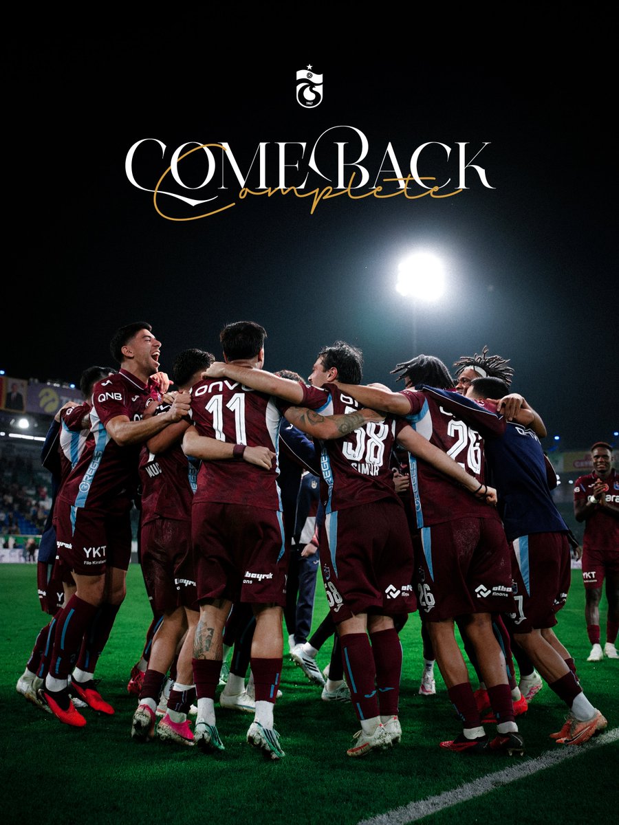 Trabzonspor's tweet photo. 𝗖𝗢𝗠𝗘𝗕𝗔𝗖𝗞 𝗖𝗢𝗠𝗣𝗟𝗘𝗧𝗘 ✅ https://t.co/OSALUqARhY