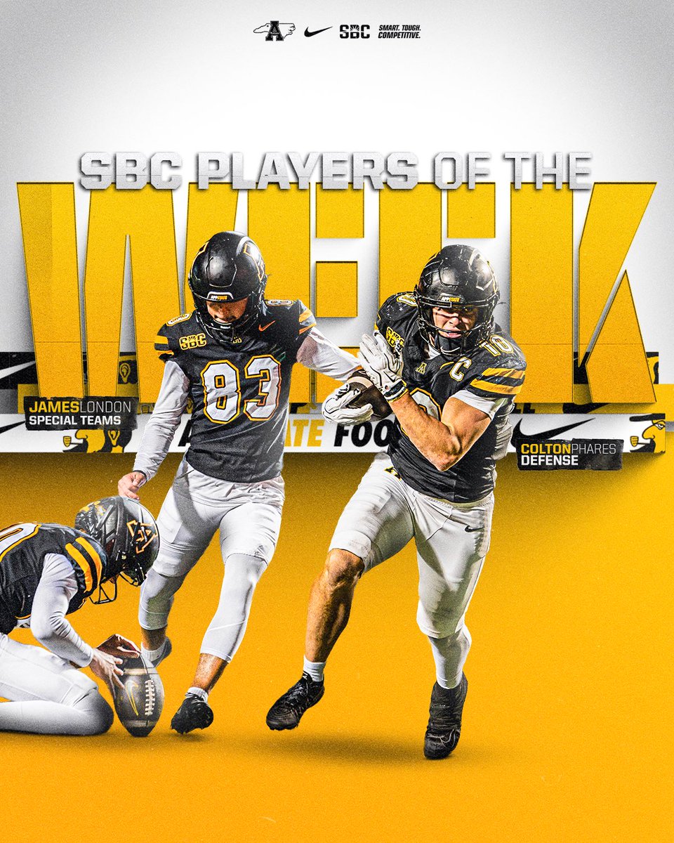AppState_FB's tweet photo. Not ☝️ but ✌️ Sun Belt Players of the Week

Congrats, Colton and James!

📰 https://t.co/KGLcc7Js4U

#GoApp https://t.co/44B9Mr9wX1