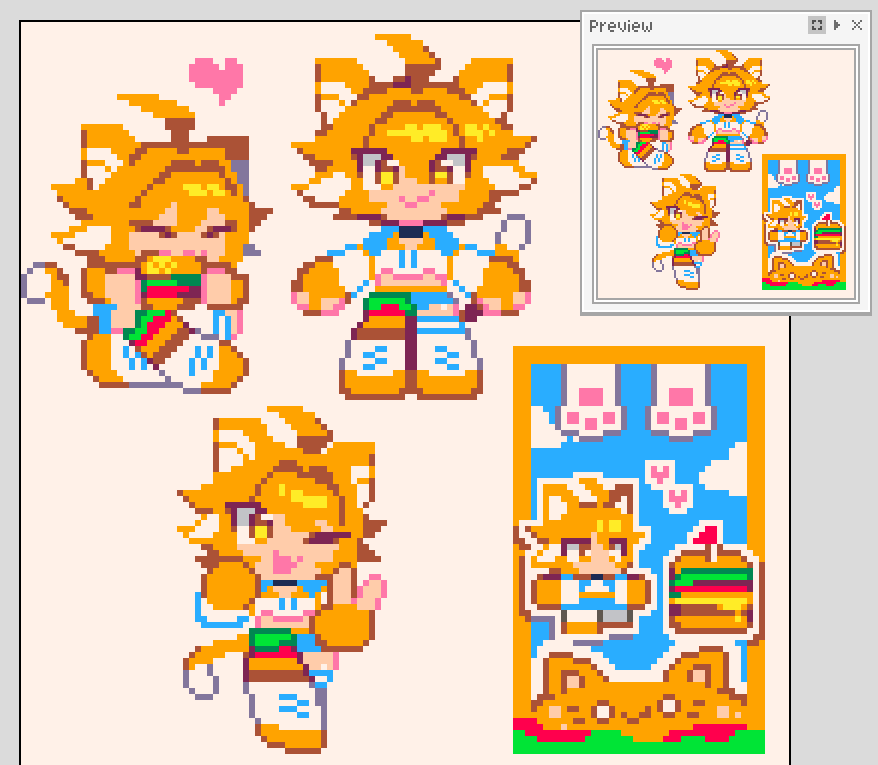 DinPixels's tweet photo. #pixelart #ドット絵 🐱🍔 https://t.co/7xBxorhhGI