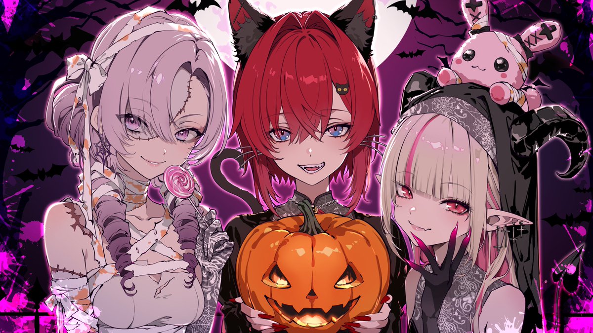 sharehouse_2ji's tweet photo. ୨୧ ┈┈┈┈ 🎃 ┈┈┈┈ ୨୧

今夜だけは、ちょっぴり悪い子…😆
#にじしぇあ ３人で仮装👗❤
したので写真あげちゃいます！

❕悪い子なので動画は
　　今週お休みです❕

🖤 HAPPY HALLOWEEN 🖤
୨୧ ┈┈┈┈ 🦇 ┈┈┈┈ ୨୧ https://t.co/5V85bLSLie