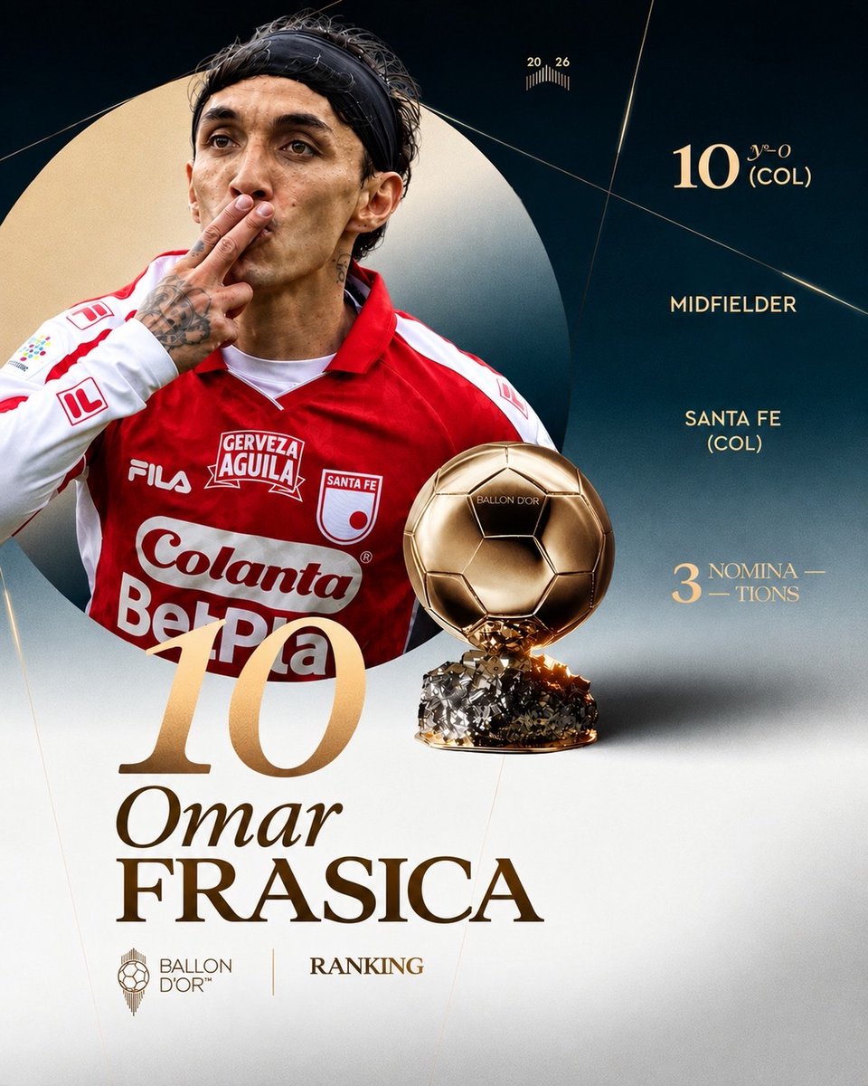 paxion_poderoxa's tweet photo. Ranked at the 10th place of the 2026 Ballon d’Or 

Omar Fernández Frasica
@SantaFe
@FCFSeleccionCol

#ballondor� https://t.co/Lt04GYR37E